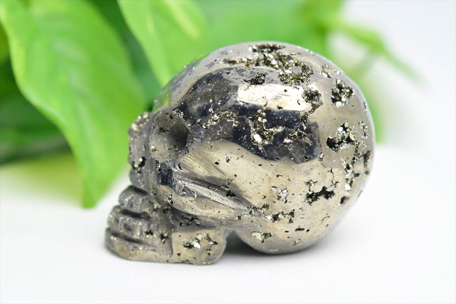 ペルー産　ワンサラ　パイライト　原石　クラスター　スカル　ドクロ　骸骨　置物　黄鉄鉱　Huanzala Pyrite　天然石　パワーストーン