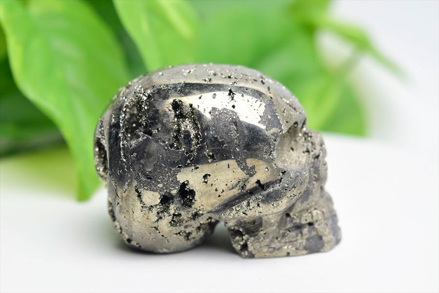 ペルー産　ワンサラ　パイライト　原石　クラスター　スカル　ドクロ　骸骨　置物　黄鉄鉱　Huanzala Pyrite　天然石　パワーストーン