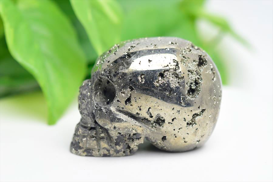 ペルー産　ワンサラ　パイライト　原石　クラスター　スカル　ドクロ　骸骨　置物　黄鉄鉱　Huanzala Pyrite　天然石　パワーストーン