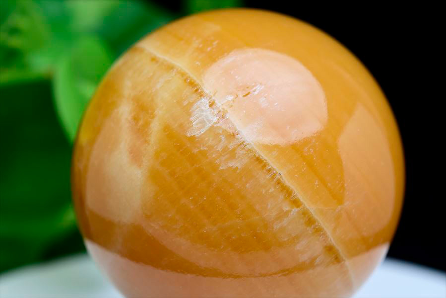 オレンジカルサイト　丸玉　メキシコ産　スフィア　置物　インテリア　商売繁盛　天然石　パワーストーン