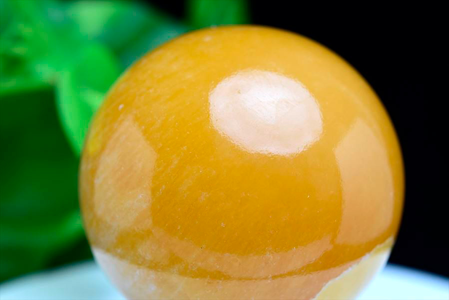 オレンジカルサイト　丸玉　メキシコ産　スフィア　置物　インテリア　商売繁盛　天然石　パワーストーン