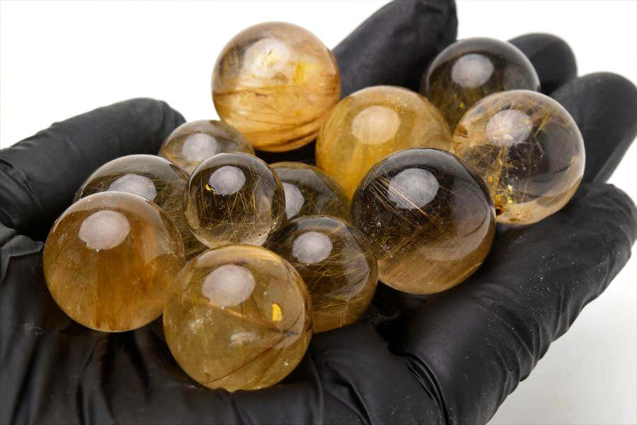 ゴールドルチル ルチルクォーツ 金針水晶 丸玉 穴なし 金運 財運 スフィア 天然石 パワーストーン