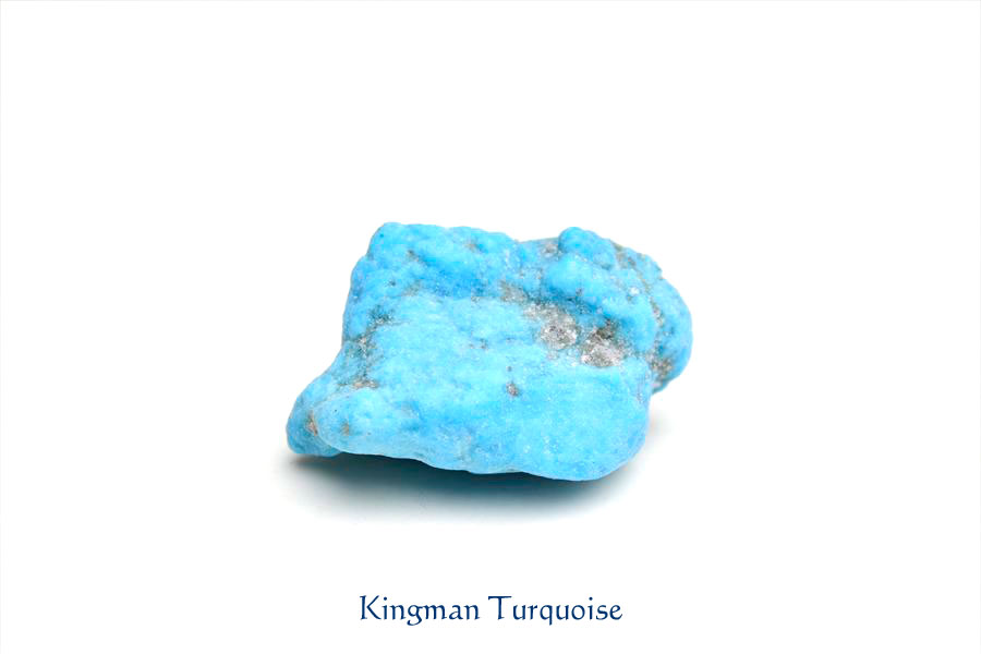 天然ターコイズ ラフカット原石（約12.3g）キングマンターコイズ
