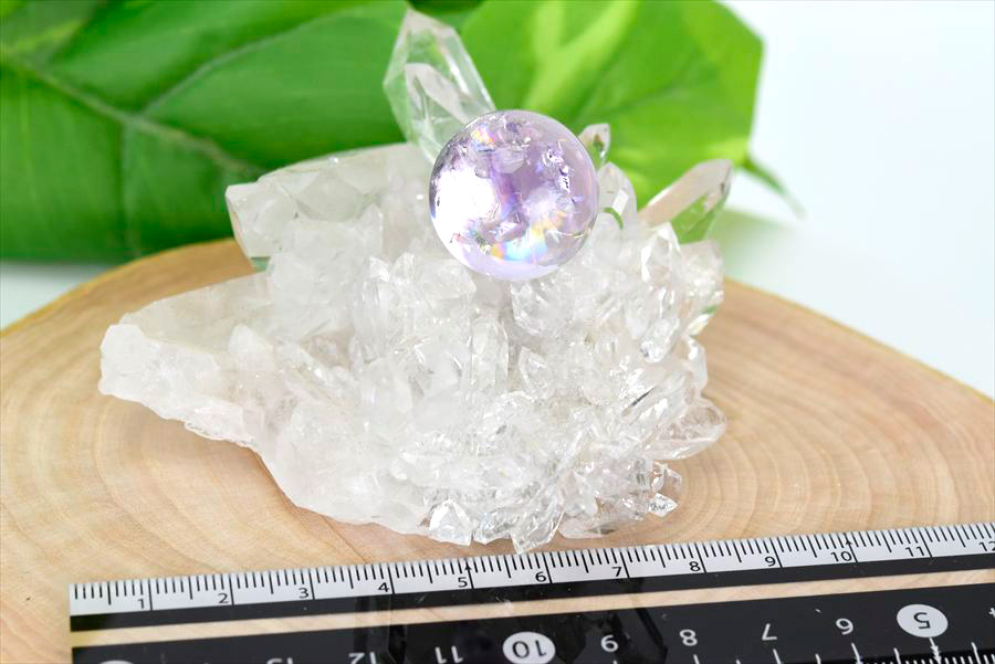 ラベンダーアメジスト　レインボーアメジスト　丸玉　原石　水晶クラスター　浄化　置物　天然石　パワーストーン