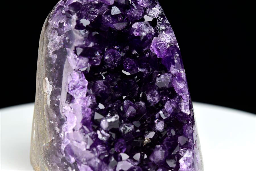 ウルグアイ産 アメジスト 紫水晶 クラスター 原石 置物 カットベース