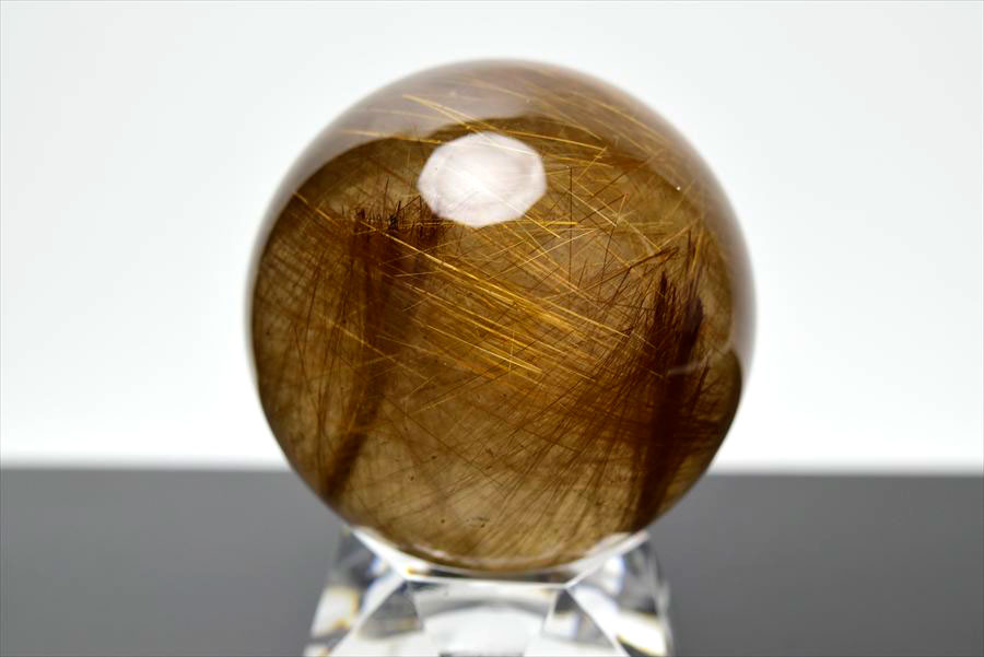 ゴールドルチル　ルチルクォーツ　金針水晶　丸玉　穴なし　金運　財運　スフィア　天然石　パワーストーン