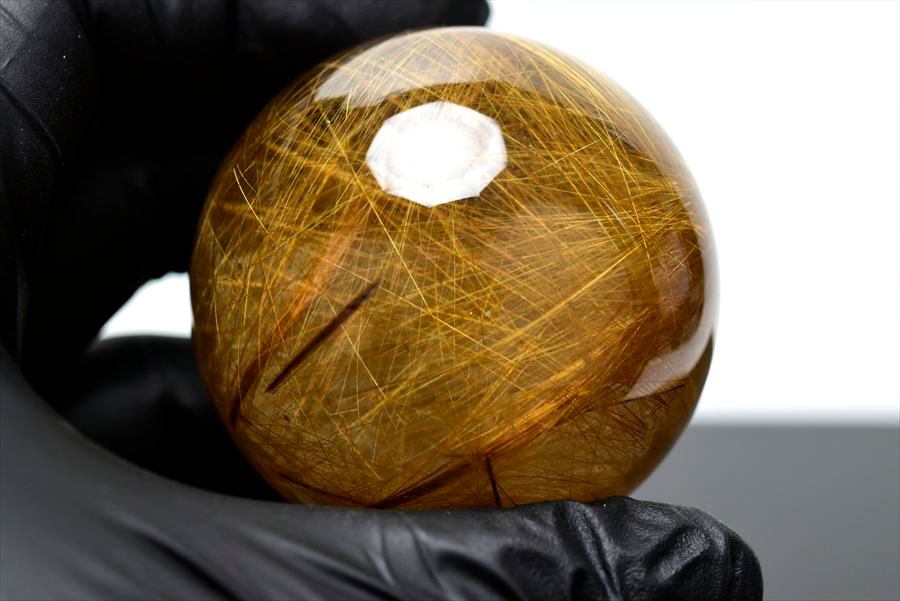 ゴールドルチル　ルチルクォーツ　金針水晶　丸玉　穴なし　金運　財運　スフィア　天然石　パワーストーン