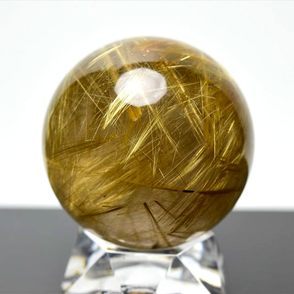 ゴールドルチル　ルチルクォーツ　金針水晶　丸玉　穴なし　金運　財運　スフィア　天然石　パワーストーン