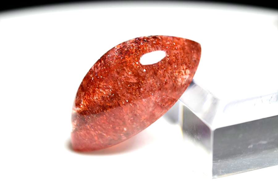 ファイアークォーツ　レピドクロサイトインクォーツ　ストロベリークォーツ　ルース　カボション　天然石　パワーストーン