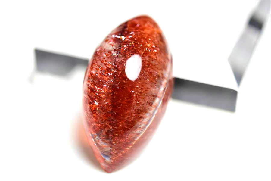 ファイアークォーツ　レピドクロサイトインクォーツ　ストロベリークォーツ　ルース　カボション　天然石　パワーストーン