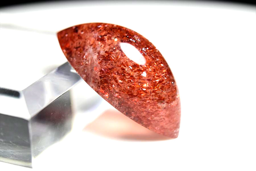 ファイアークォーツ　レピドクロサイトインクォーツ　ストロベリークォーツ　ルース　カボション　天然石　パワーストーン