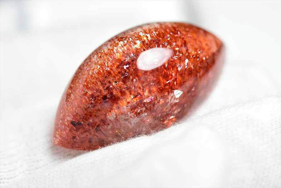 ファイアークォーツ　レピドクロサイトインクォーツ　ストロベリークォーツ　ルース　カボション　天然石　パワーストーン