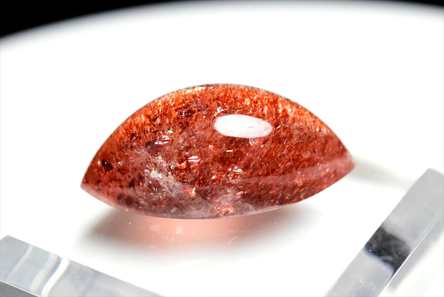 ファイアークォーツ　レピドクロサイトインクォーツ　ストロベリークォーツ　ルース　カボション　天然石　パワーストーン