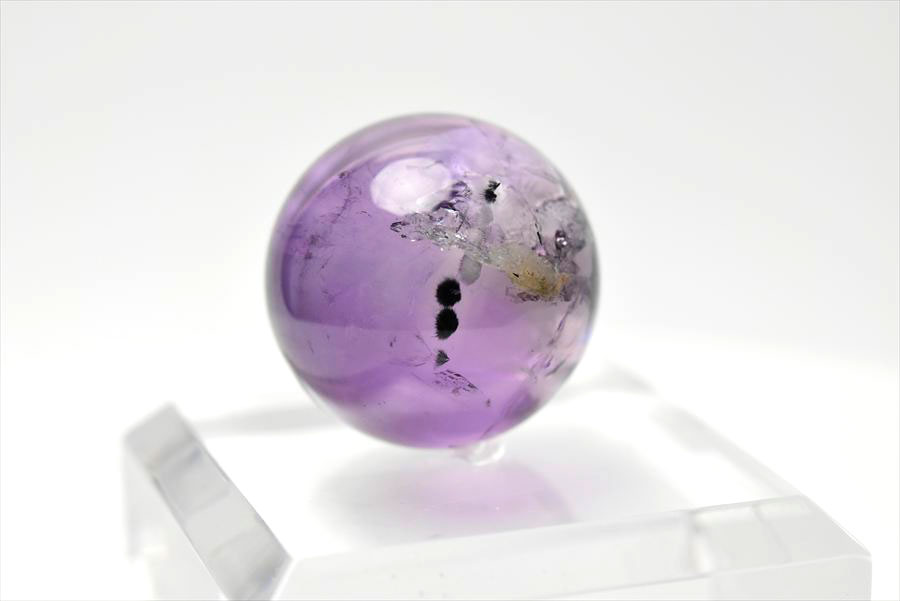 ロマネサイト　アメジスト　ファントム　紫水晶　Romanechite　丸玉　スフィア　天然石　パワーストーン