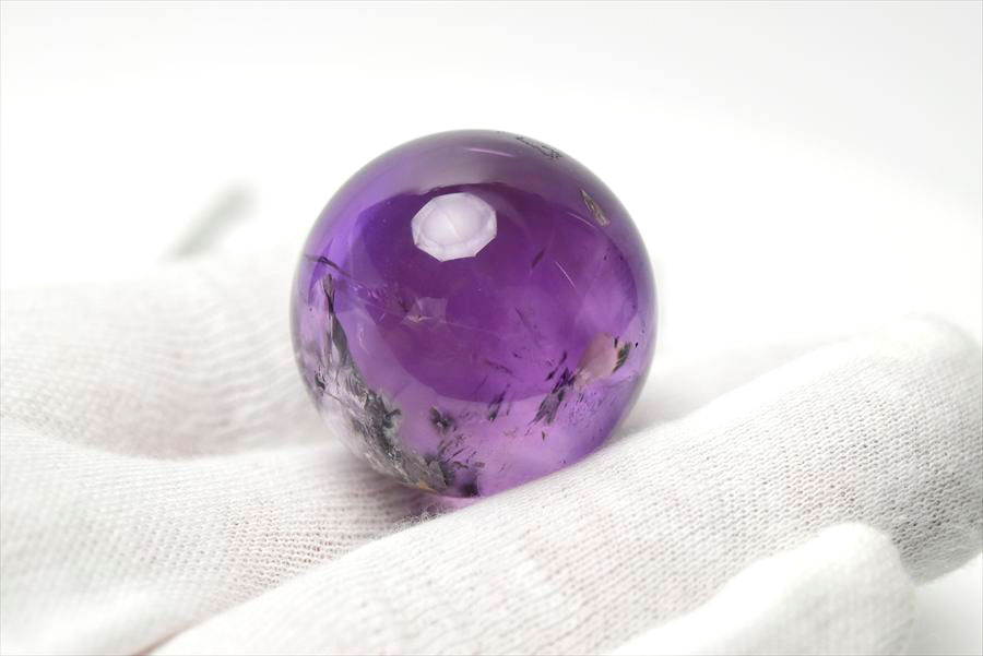 ロマネサイト　アメジスト　ファントム　紫水晶　Romanechite　丸玉　スフィア　天然石　パワーストーン