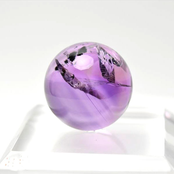 ロマネサイト　アメジスト　ファントム　紫水晶　Romanechite　丸玉　スフィア　天然石　パワーストーン