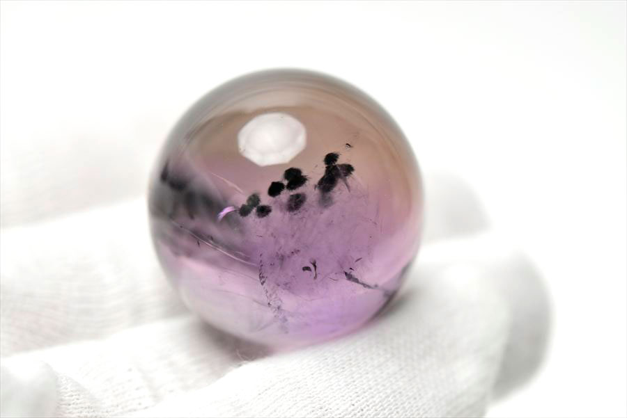 ロマネサイト　アメジスト　ファントム　紫水晶　Romanechite　丸玉　スフィア　天然石　パワーストーン
