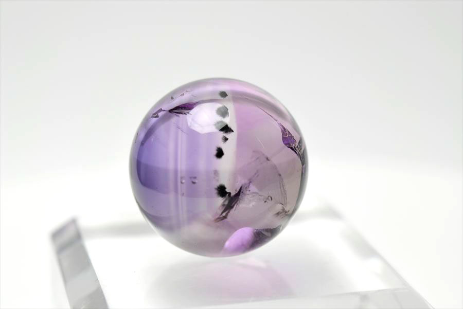 ロマネサイト　アメジスト　ファントム　紫水晶　Romanechite　丸玉　スフィア　天然石　パワーストーン