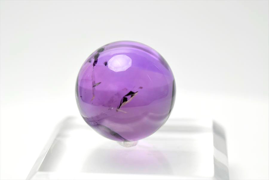 ロマネサイト　アメジスト　ファントム　紫水晶　Romanechite　丸玉　スフィア　天然石　パワーストーン