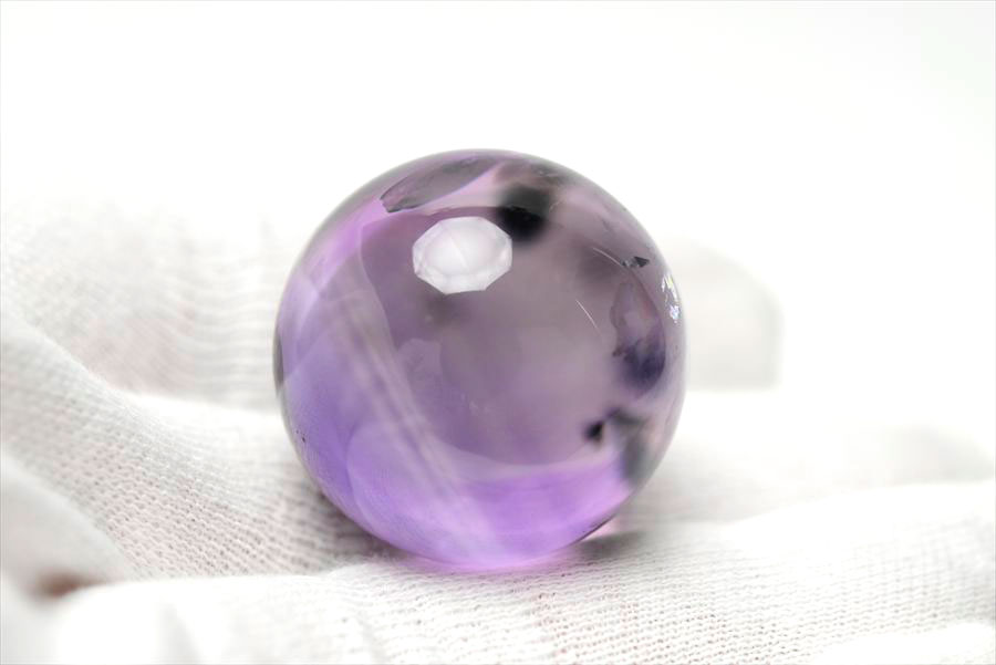 ロマネサイト　アメジスト　ファントム　紫水晶　Romanechite　丸玉　スフィア　天然石　パワーストーン