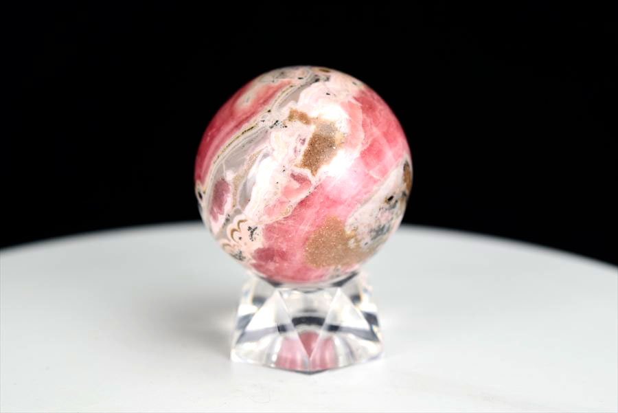 アルゼンチン産 インカローズ 丸玉 置物｜ロードクロサイト｜菱マンガン鉱