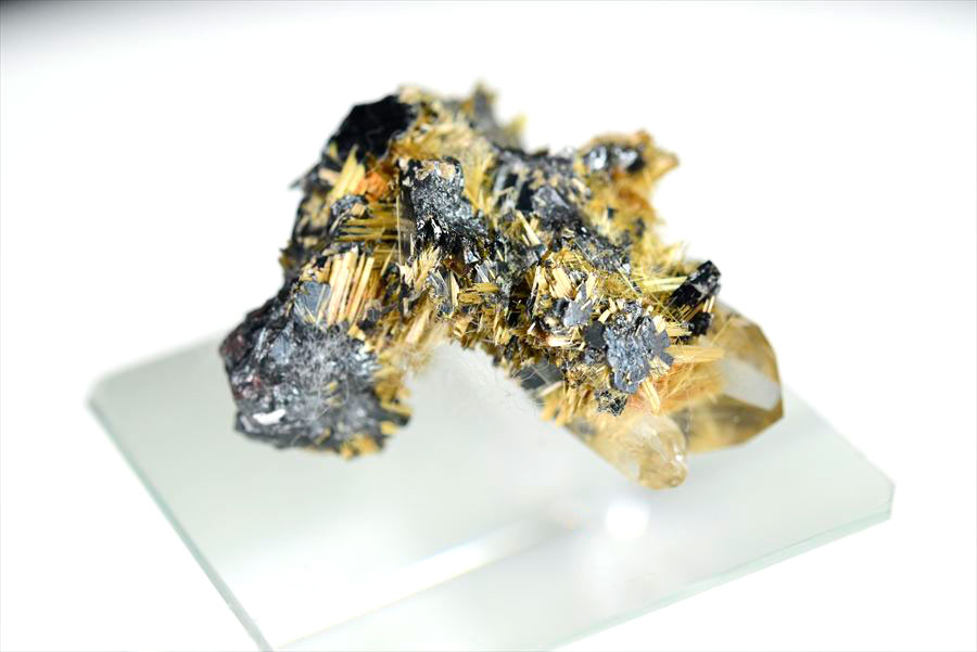 ゴールドルチル　クラスター　鉱物　原石　針状結晶　針のみ　むき出し　置物　天然石　パワーストーン