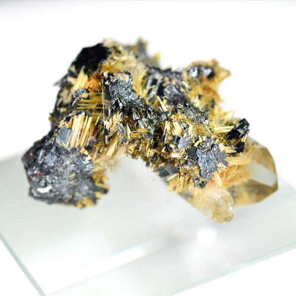 ゴールドルチル　クラスター　鉱物　原石　針状結晶　針のみ　むき出し　置物　天然石　パワーストーン