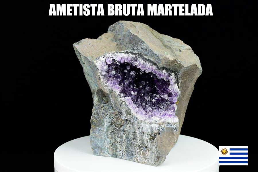 ワイルドアメジスト　ハンマークラッシュ　紫水晶　クラスター　原石　Artigas Uruguay　Hammered　インテリア　浄化　置物　カットベース