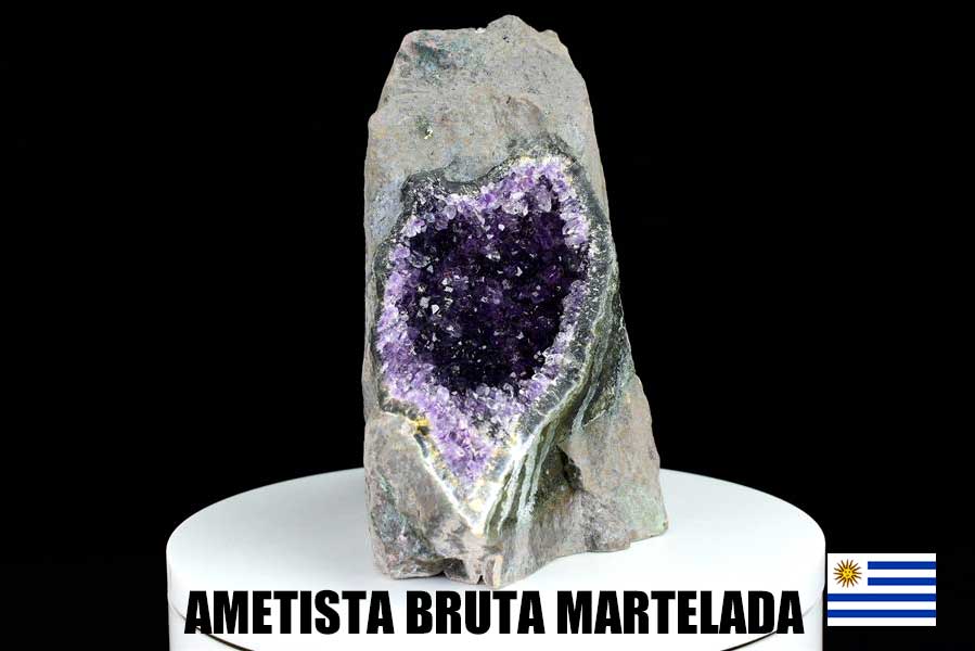 ワイルドアメジスト　ハンマークラッシュ　紫水晶　クラスター　原石　Artigas Uruguay　Hammered　インテリア　浄化　置物　カットベース
