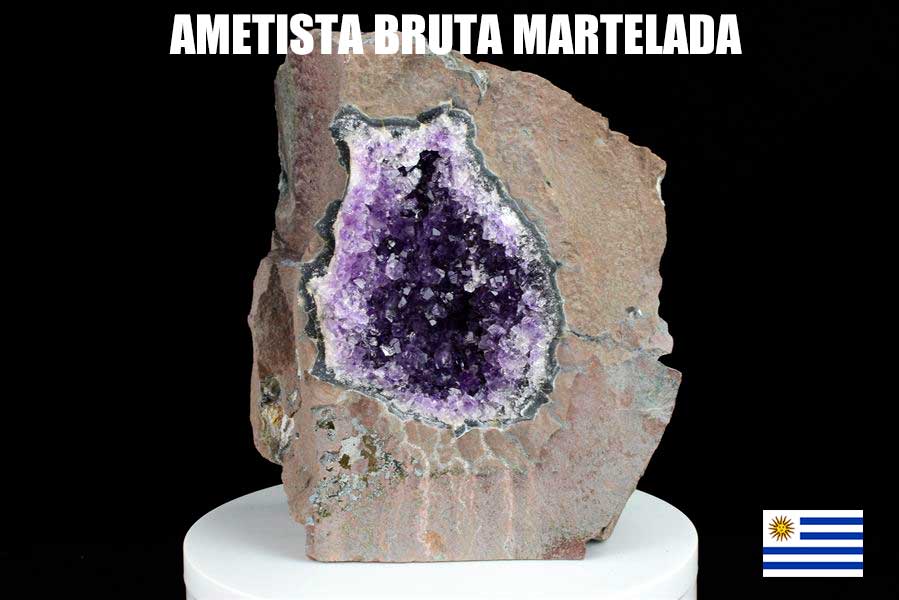 ワイルドアメジスト　ハンマークラッシュ　紫水晶　クラスター　原石　Artigas Uruguay　Hammered　インテリア　浄化　置物　カットベース