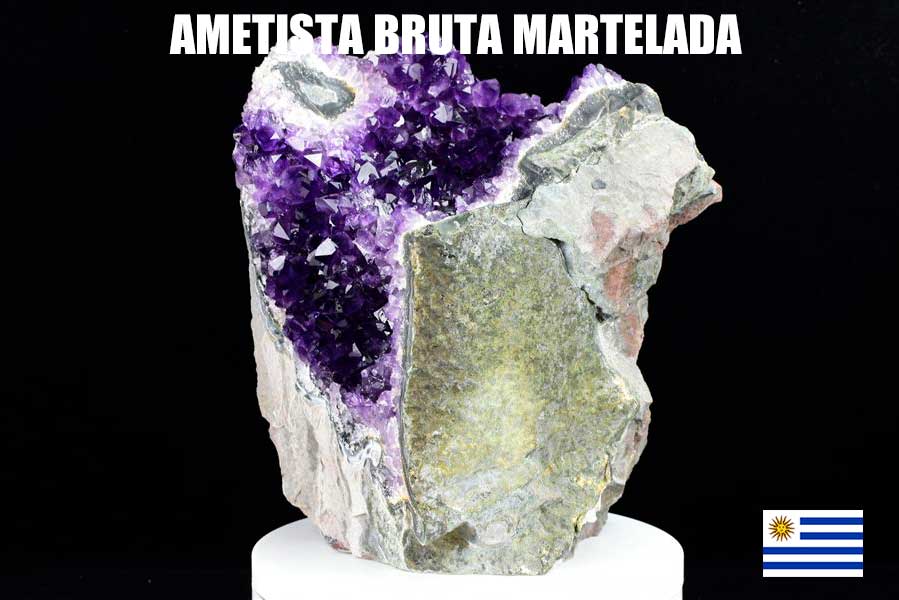 ワイルドアメジスト　ハンマークラッシュ　紫水晶　クラスター　原石　Artigas Uruguay　Hammered　インテリア　浄化　置物　カットベース