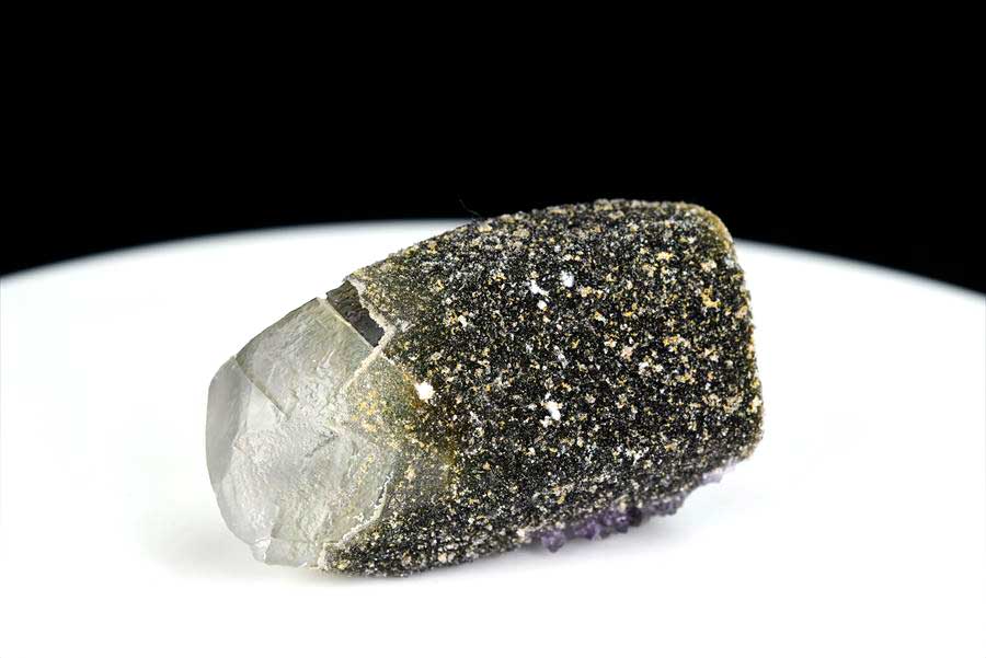 カルサイト 蛍光 ブラックアメジスト calcite covered amethyst アメジストコーティング 方解石 紫水晶 蛍光鉱物 ウルグアイ産
