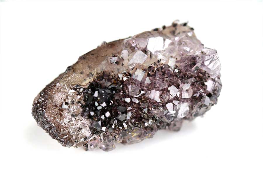 カルサイト 蛍光 ブラックアメジスト calcite covered amethyst アメジストコーティング 方解石 紫水晶 蛍光鉱物 ウルグアイ産