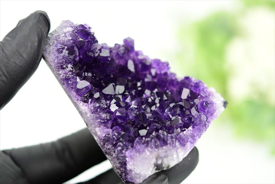 ウルグアイ産 アメジスト 紫水晶 クラスター 原石 置物 カットベース