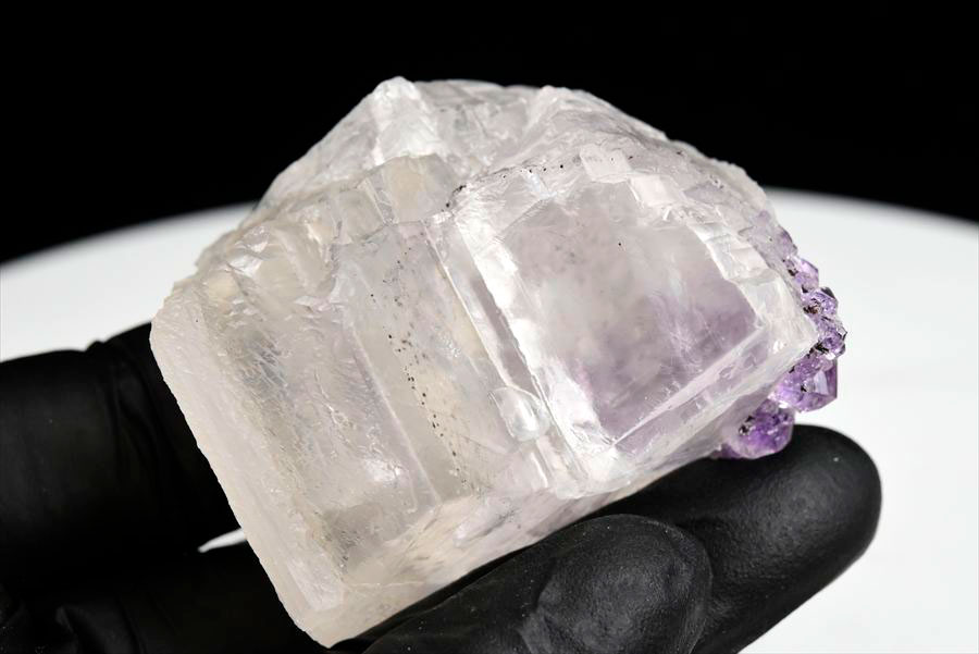 カルサイト 蛍光 アメジスト calcite amethyst ゲーサイト 方解石 紫水晶 蛍光鉱物 ウルグアイ産