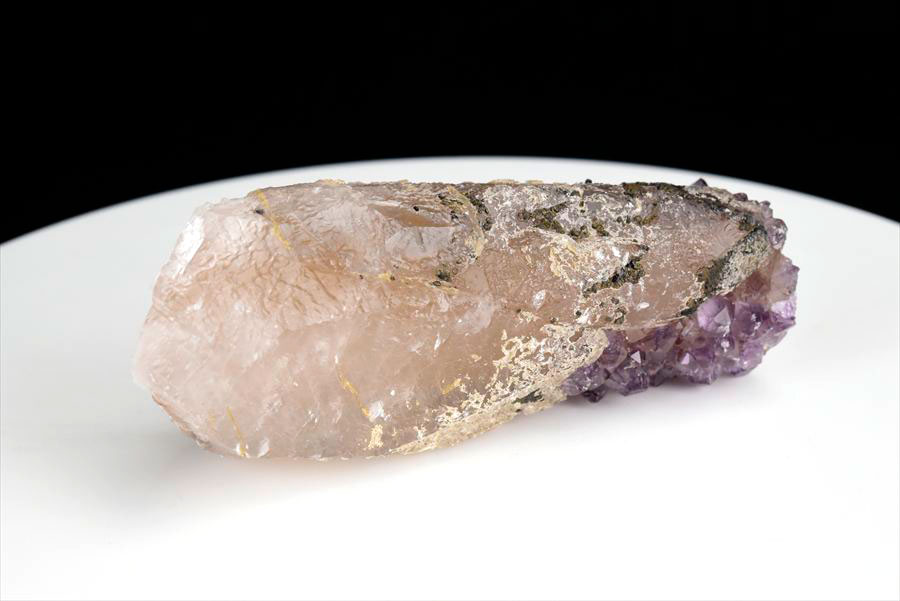 カルサイト 蛍光 ブラックアメジスト calcite covered amethyst アメジストコーティング 方解石 紫水晶 蛍光鉱物 ウルグアイ産
