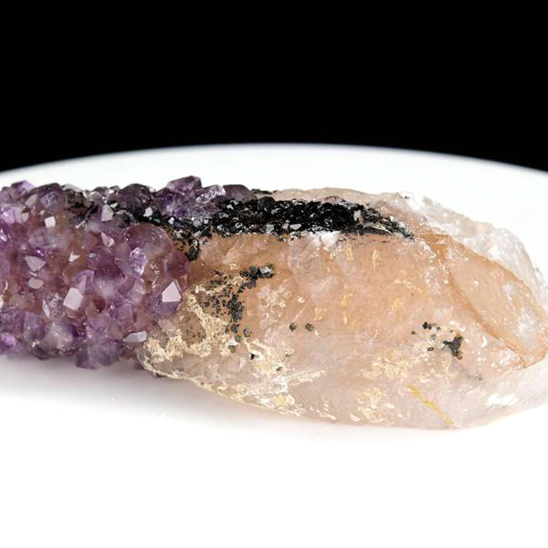 カルサイト 蛍光 ブラックアメジスト calcite covered amethyst アメジストコーティング 方解石 紫水晶 蛍光鉱物 ウルグアイ産