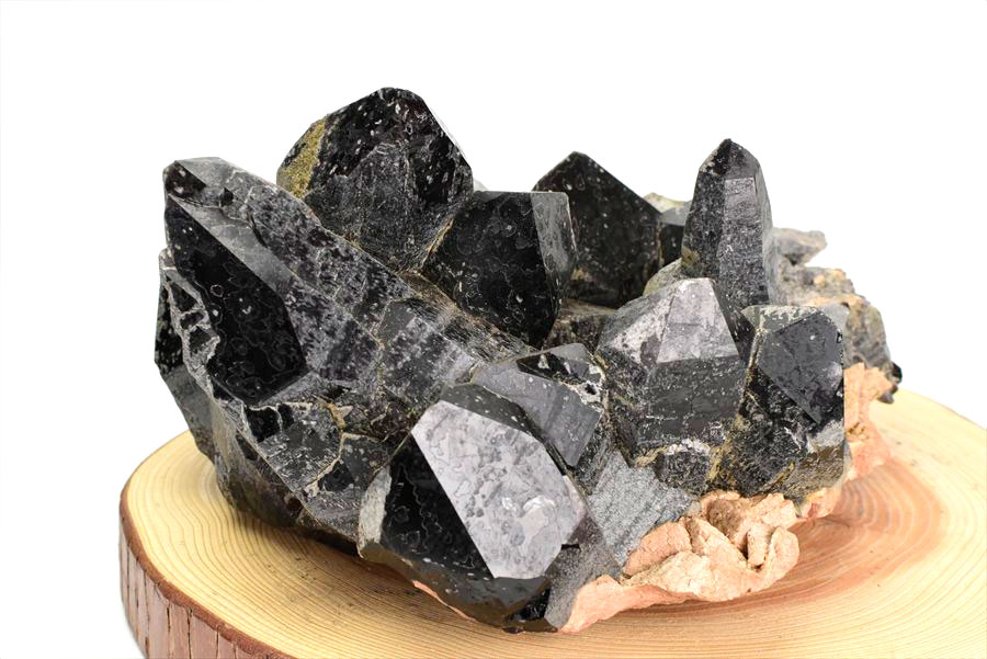 天然黒水晶（天然モリオン）原石 クラスター｜山東省五蓮産｜厄除け魔