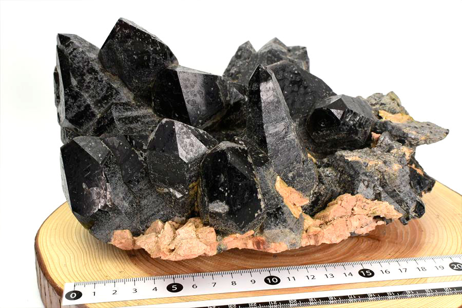 天然黒水晶（天然モリオン）原石 クラスター｜山東省五蓮産｜厄除け魔