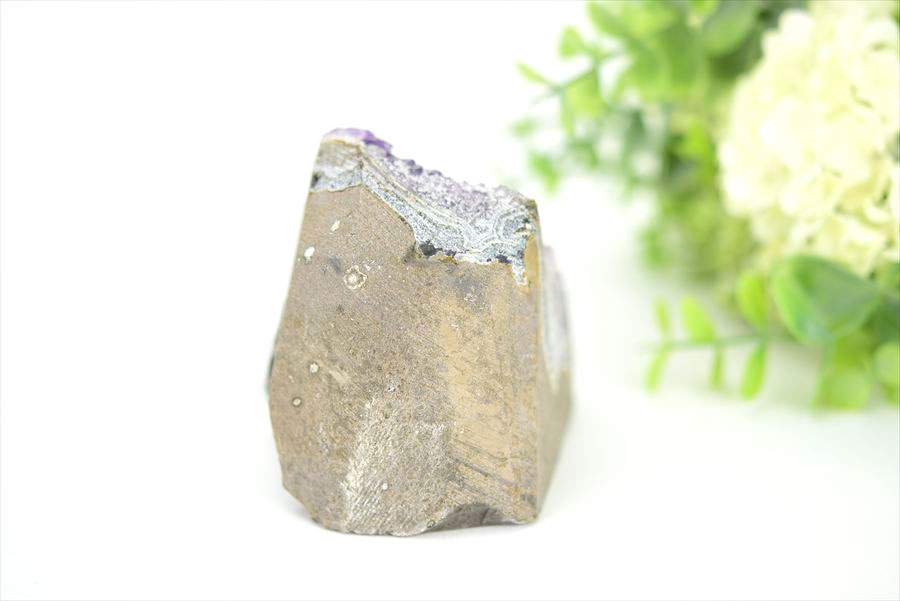 ウルグアイ産 アメジスト 紫水晶 クラスター 原石 置物 カットベース