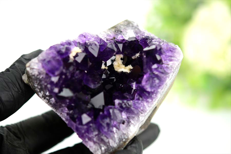 ウルグアイ産 アメジスト 紫水晶 クラスター 原石 置物 カットベース