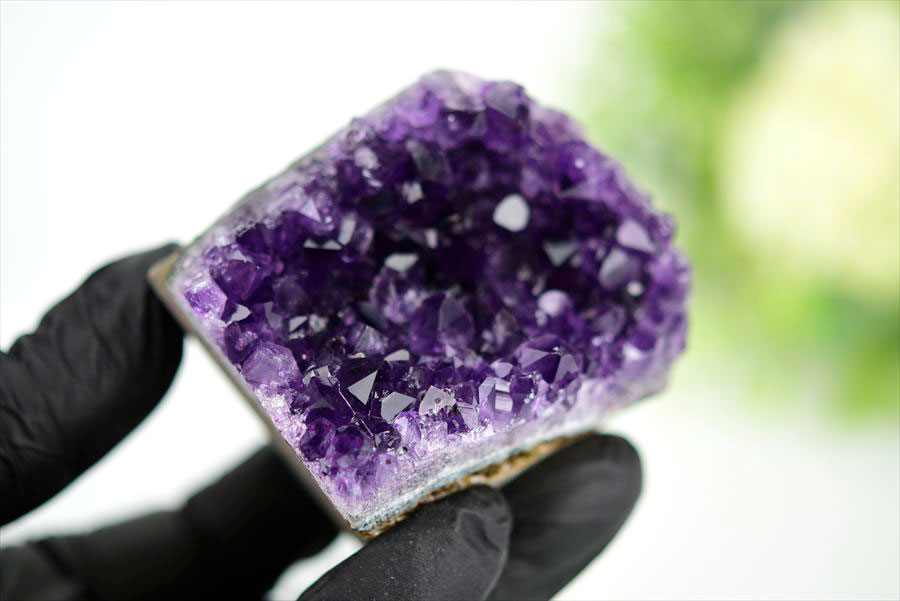 ウルグアイ産 アメジスト 紫水晶 クラスター 原石 置物 カットベース