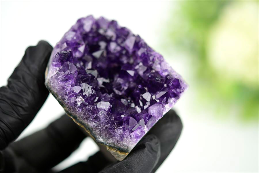 ウルグアイ産 アメジスト 紫水晶 クラスター 原石 置物 カットベース