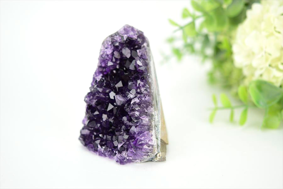 ウルグアイ産 アメジスト 紫水晶 クラスター 原石 置物 カットベース