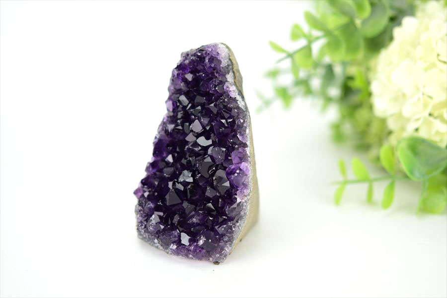 ウルグアイ産 アメジスト 紫水晶 クラスター 原石 置物 カットベース