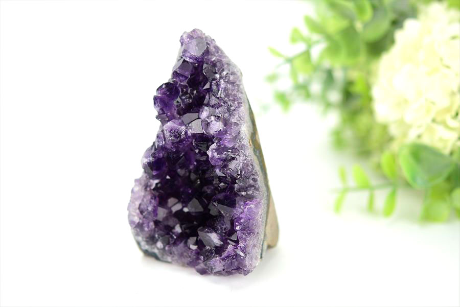 ウルグアイ産 アメジスト 紫水晶 クラスター 原石 置物 カットベース