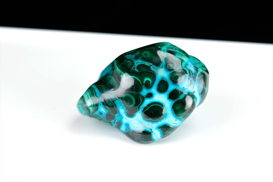 コンゴ産 クリソコラマラカイト 珪孔雀石 Chrysocolla Malachite タンブル 置物 マーブル 磨き 天然石 パワーストーン