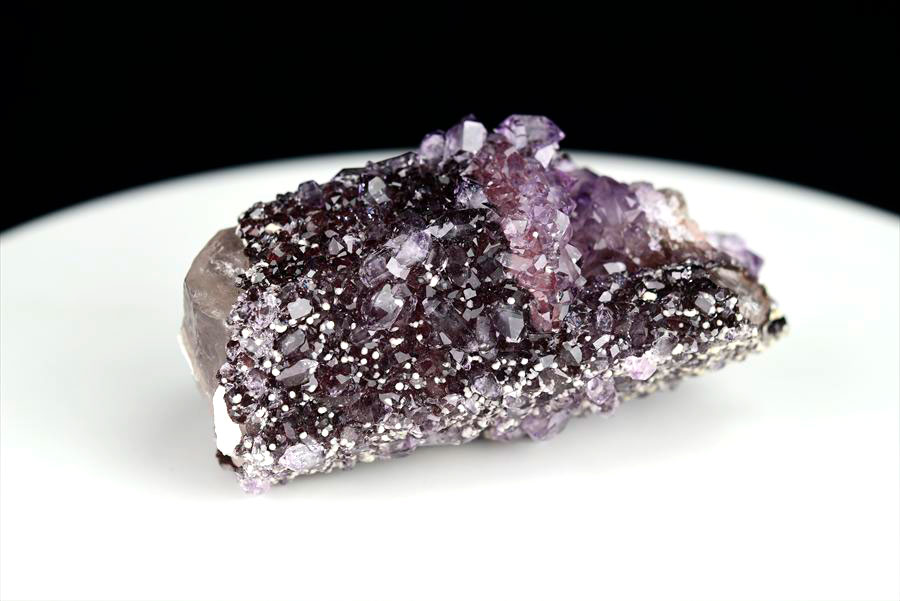カルサイト 蛍光 ブラックアメジスト calcite covered amethyst アメジストコーティング 方解石 紫水晶 蛍光鉱物 ウルグアイ産
