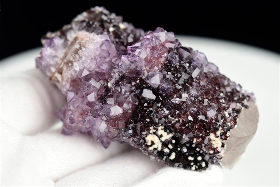 カルサイト 蛍光 ブラックアメジスト calcite covered amethyst アメジストコーティング 方解石 紫水晶 蛍光鉱物 ウルグアイ産