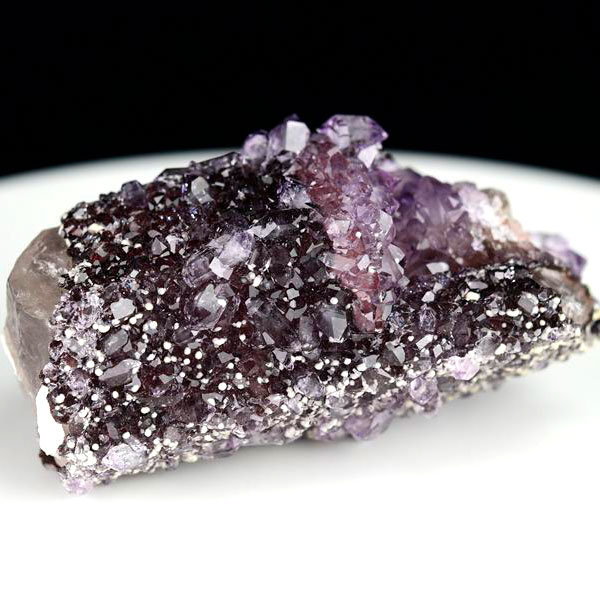 カルサイト 蛍光 ブラックアメジスト calcite covered amethyst アメジストコーティング 方解石 紫水晶 蛍光鉱物 ウルグアイ産